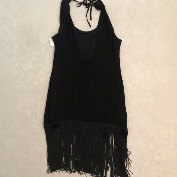 NWT NordstromRack FreePress Fringe Black Dress M - Picture 2 of 4